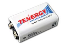 Tenergy Premium 10005 9V 250mAh 8.4V Nickel Metal Hydride (NiMH) Battery with Snap Connector - Bulk