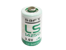 Saft LS-14250-BA 1/2 AA 1100mAh 3.6V Lithium Thionyl Chloride (LiSOCI2) Button Top Battery - Made in France - Bulk