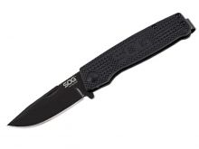 SOG Terminus Folding Knife - 3 Inch Straight Edge - Clip Point - Box - Black Handle