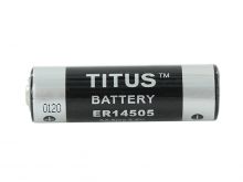 Titus ER14505 AA 2400mAh 3.6V Lithium Thionyl Chloride (LiSOCI2) Button Top Battery - Bulk