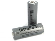 UltraFire LC 18500 1600mAh 3.7V Protected Lithium Ion (Li-ion) Button Top Battery - Bulk