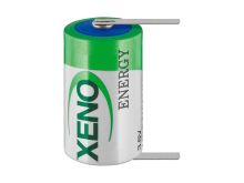 Xeno XLP-050F 1/2 AA 1200mAh 3.6V High Pulse Lithium Thionyl Chloride (LiSOCI2) Battery with Terminal Options