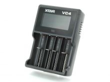 Xtar VC4 4-Channel LCD Intelligent Charger - works with Li-ion, Ni-MH, Ni-Cd 10440, 18650, 18500, 14500, 16340, 26650, AA, AAA, C, D Batteries - Includes USB cable