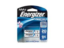 Energizer Ultimate L92-BP-2 AAA 1250mAh 1.5V High Energy 1.5A Lithium (LiFeS2) Button Top Batteries - 2 Piece Retail Card