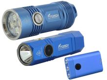 BUNDLE: 1 x Fitorch P25 Little Fatty LED Flashlight with 1 x Fitorch K3 Lite Rechargeable LED Keychain Light and 1 x Fitorch ER20 Rechargeable LED Flashlight - Blue
