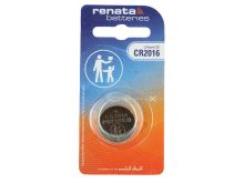 Renata CR2016-CU 90mAh 3V Lithium Primary (LiMNO2) Coin Cell Battery - 1 Piece Small Retail Card