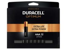 Duracell Optimum AAA 1.5V Alkaline Button Top Batteries (OPT2400B12PR) - 12 Piece Retail Card