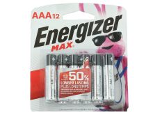 Energizer Max E92-BP-12 AAA 1.5V Alkaline Button Top Batteries - 12 Piece Retail Card