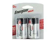 Energizer Max E95-BP-2 D Alkaline Button Top Battery - 2 Piece Retail Card