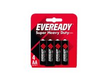 Energizer Eveready Super Heavy Duty 1215-SW-4 AA 1100mAh 1.5V Zinc Carbon Button Top Batteries  - 4 Piece Retail Card