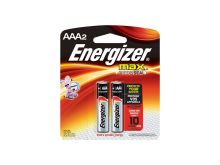 Energizer Max E92-BP-2 AAA 1.5V Alkaline Button Top Batteries - 2 Piece Retail Card