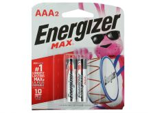 Energizer Max E92-BP-2 AAA 1.5V Alkaline Button Top Batteries - 2 Piece Retail Card