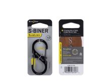 Nite Ize S-Biner SlideLock - Stainless Steel Double-Gated Carabiner with 2 x Sliding Locks - #3 - Black (LSB3-01-R6)