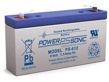 Power-Sonic PS-612 1.4AH 6V Rechargeable Sealed Lead Acid (SLA) Battery - F1 Terminal