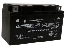 Power-Sonic PT7B-4 6.5Ah 12V Super Sport Series Sealed Lead Acid (SLA) Battery - 115 CCA