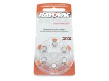 Rayovac 312AE (6PK) Size 312 1.45V Zinc Air Brown Hearing Aid Battery - 6-Pack Retail Card (R-312AE-60 MF)