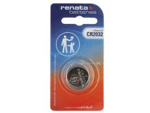 Renata CR2032-CU 225mAh 3V Lithium Primary (LiMNO2) Coin Cell Battery - 1 Piece Retail Card