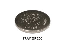 Renata CR2430 Bare Coin Cell Battery Lithium Li-MnO2 3V - Tray of 200