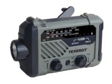 Tenergy 58063 Multi-Functional Hand Crank Weather Radio with LED Flashlight