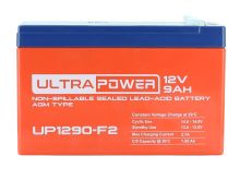 UltraPower UP1290F2 9Ah 12V Rechargeable Sealed Lead Acid (SLA) Battery - F2 Terminal
