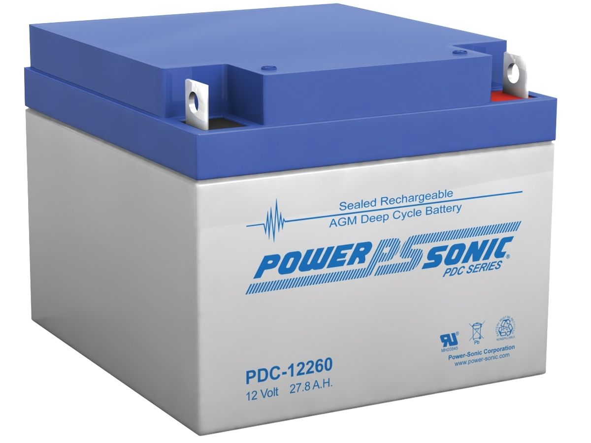 Power-Sonic AGM Deep Cycle PDC-12260 28Ah 12V Rechargeable Sealed Lead ...