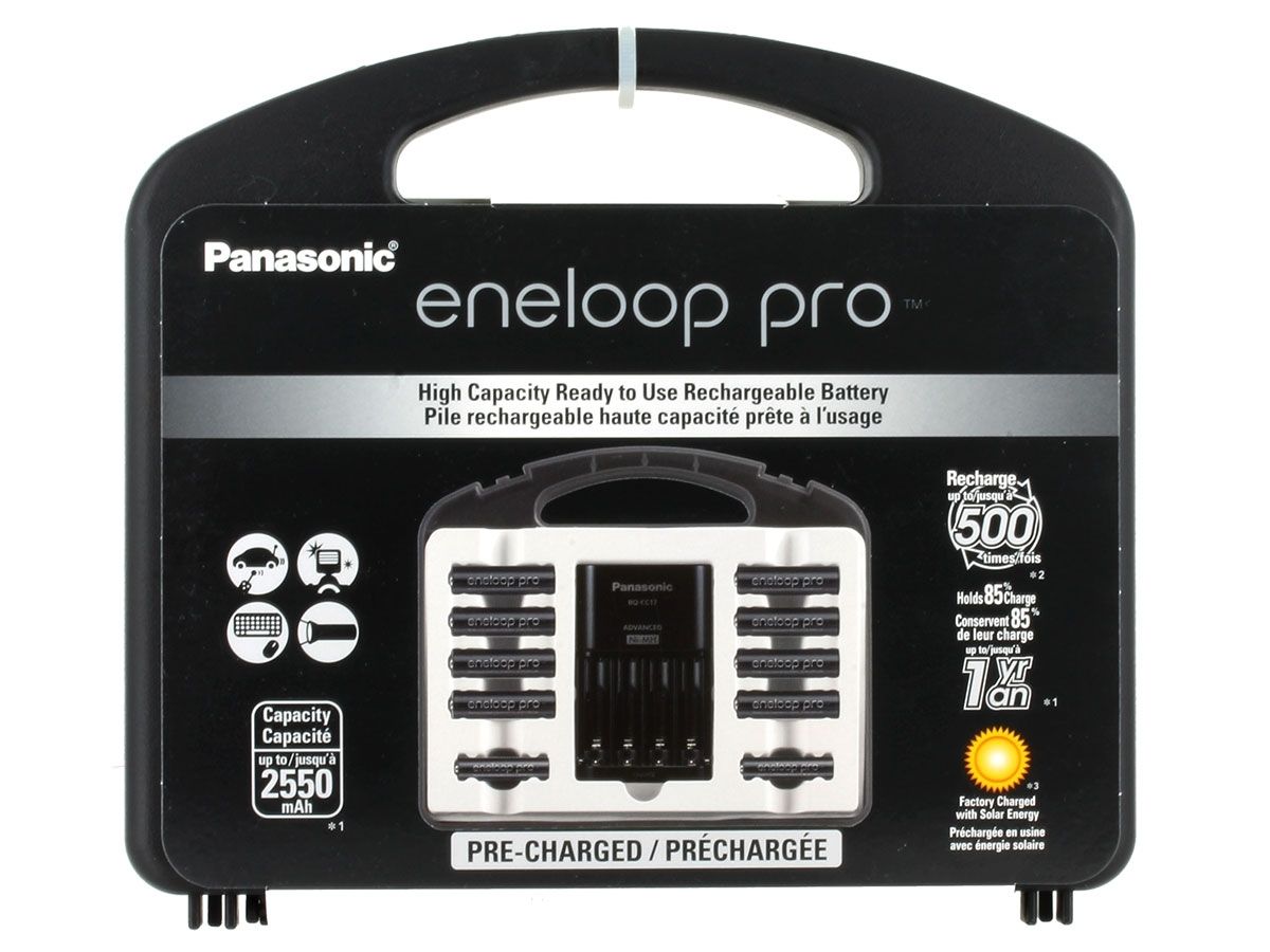 Panasonic Eneloop Pro Power Pack - 4-Channel Charger, 8 x Eneloop Pro AA, 2  x Eneloop Pro AAA Batteries (K-KJ17KHC82A)