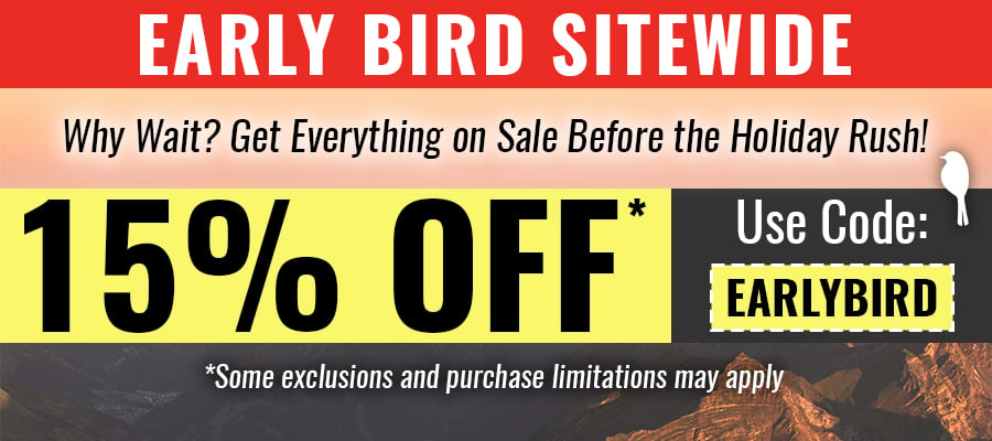 Shop 15% Off Early Bird Sitewide!